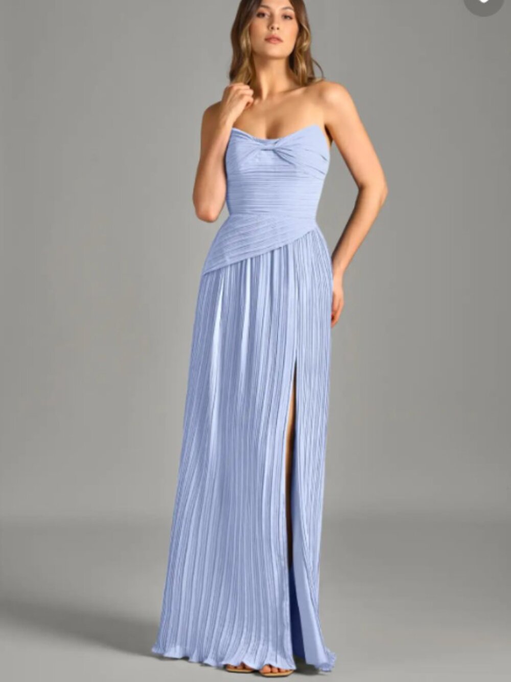 Azazie - Becka | Ice A-Line Strapless Chiffon Dress